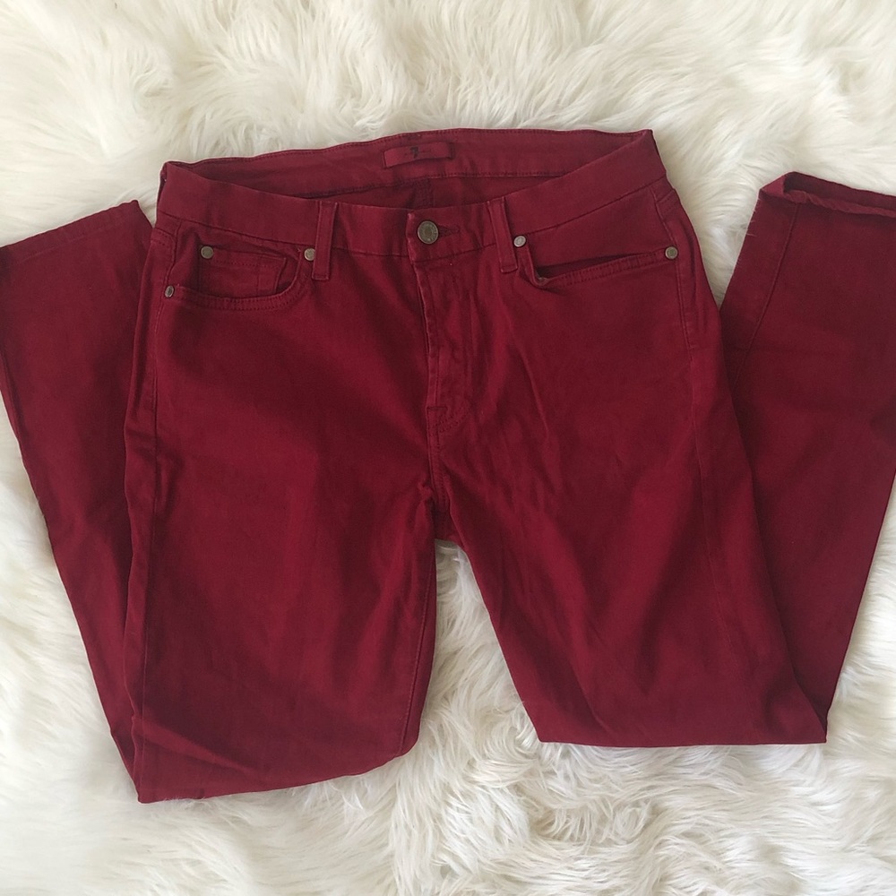 7 for all mankind Red cotton pants